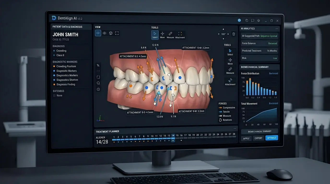 Advanced-AI-powered-clear-aligner-design-software-interface-showing-biomechanical-simulation