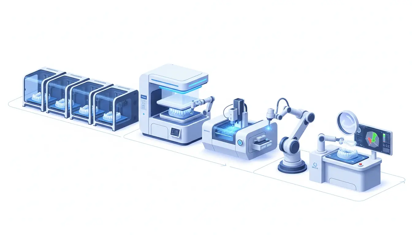 Automated Clear Aligner Production Line: From 3D Printing to Laser Trimming