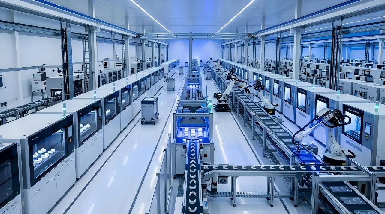 Automated-clear-aligner-manufacturing-production-line-with-laser-trimming-technology