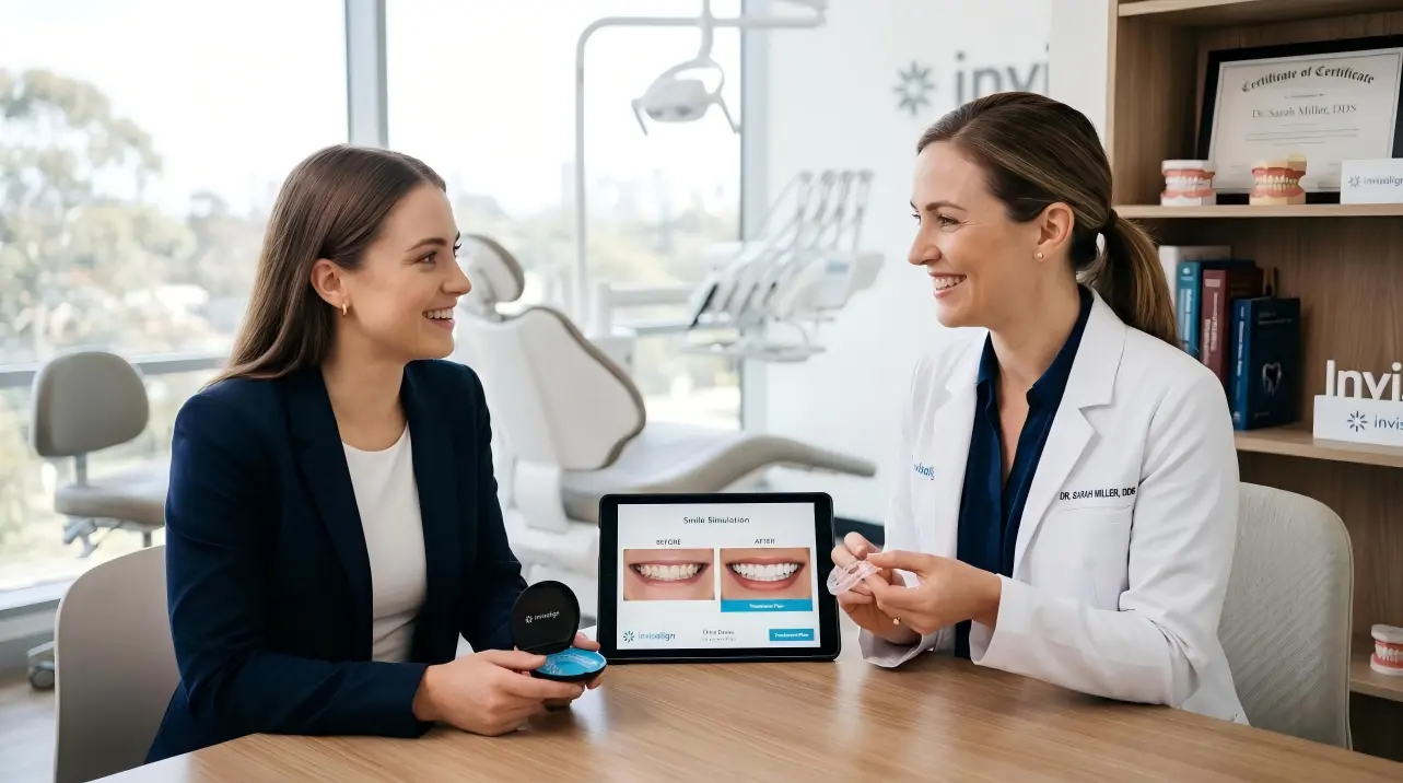 Dental-professional-consulting-with-patient-about-clear-aligner-treatment-options