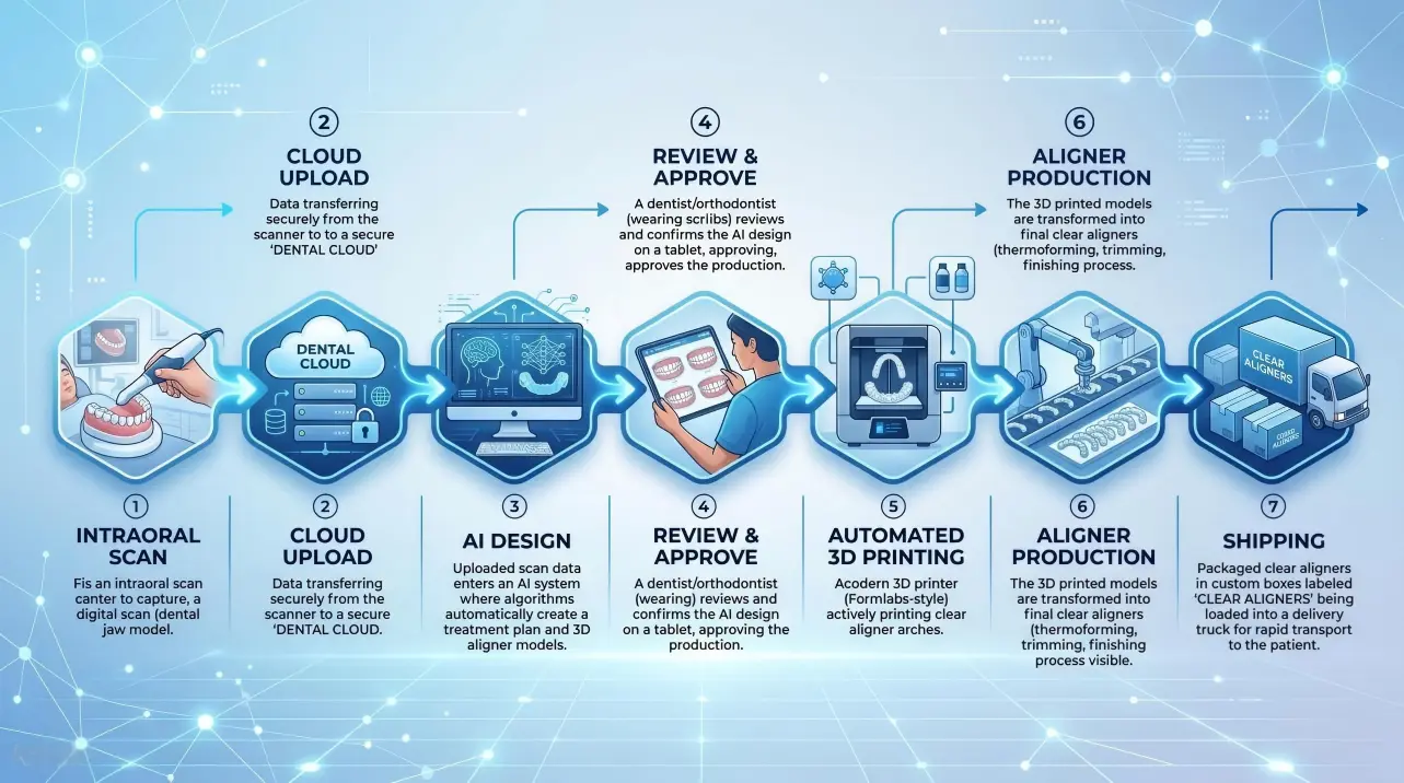 Integrated-digital-clear-aligner-workflow-connecting-intraoral-scanner-data-to-automated-manufacturing