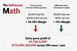 The Refinement Math two $5,000 cases side by side, margin eroding on one
